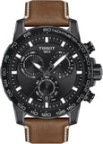 Tissot Supersport Chrono Black Dial Brown Leather Strap Watch for Men - T125.617.36.051.01 Buy Now By Tissot