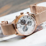 Tissot T Classic PR 100 Chronograph Silver Dial Rose Gold Mesh Bracelet Watch For Men - T101.417.33.031.01 Buy Now By Tissot