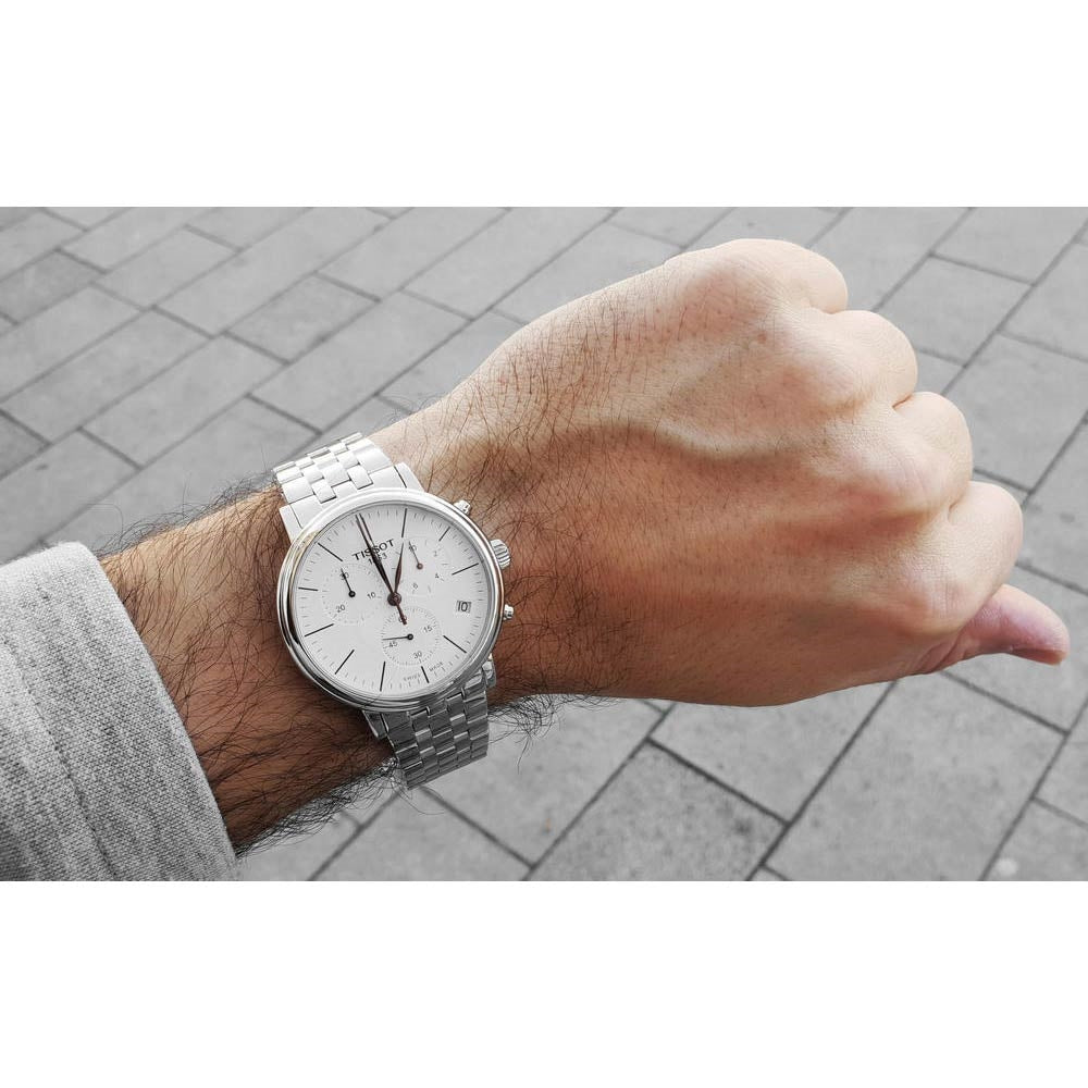 Tissot Carson Premium White Dial Silver Steel Strap Watch For Men - T122.417.11.011.00 Buy Now By Tissot