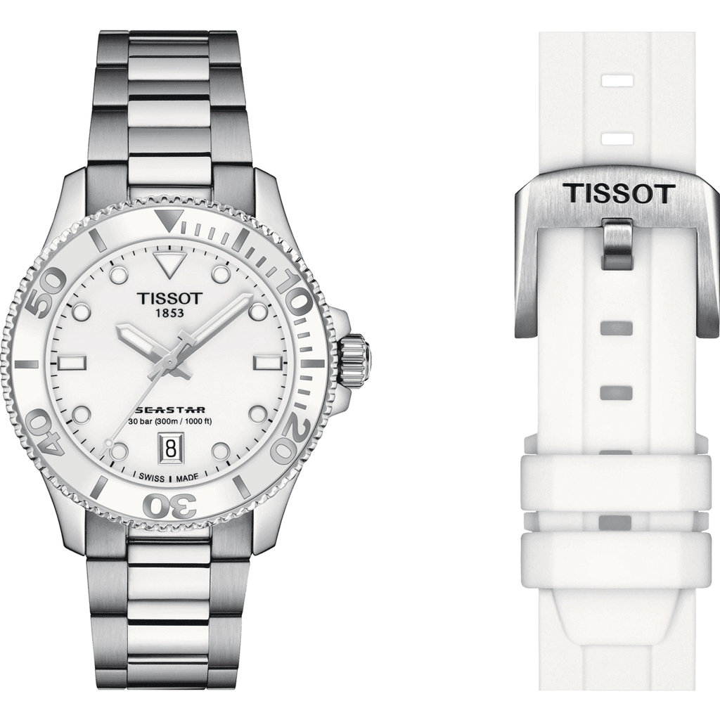 Tissot Seastar 1000 Lady White Dial Silver Steel Strap Unisex Watch - T120.210.11.011.00 Buy Now By Tissot