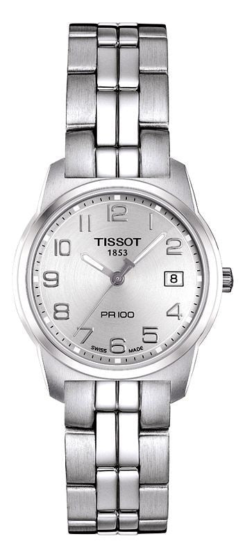Tissot T Classic PR100 Silver Dial Silver Steel Strap Watch For Women - T049.210.11.032.00 Buy Now By Tissot