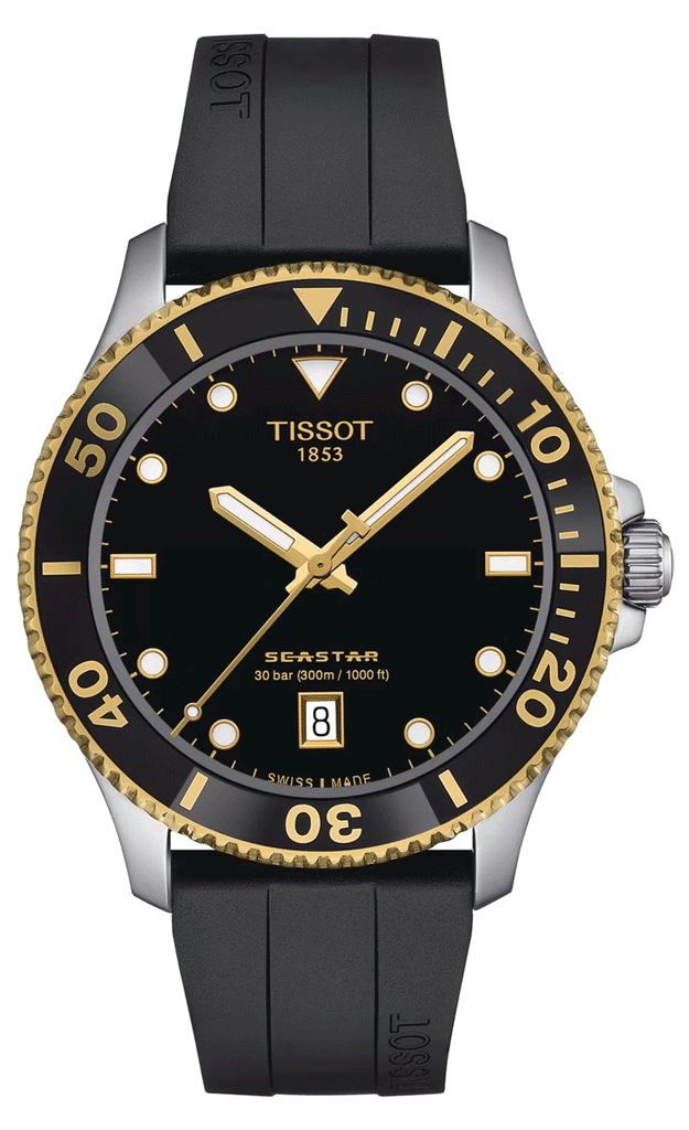 Tissot Seastar 1000 Black Dial Black Rubber Strap Watch For Men - T120.410.27.051.00 Buy Now By Tissot