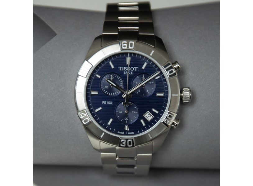 Tissot PR 100 Sport Quartz Chronograph Blue Dial Silver Steel Strap Watch For Men - T101.617.11.041.00 Buy Now By Tissot