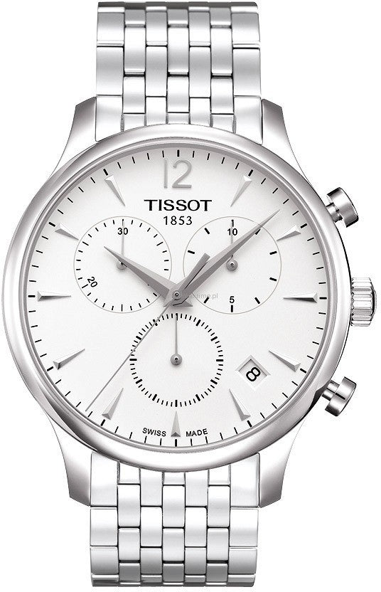 Tissot T Classic Tradition Chronograph White Dial Silver Steel Strap Watch For Men - T063.617.11.037.00 Buy Now By Tissot