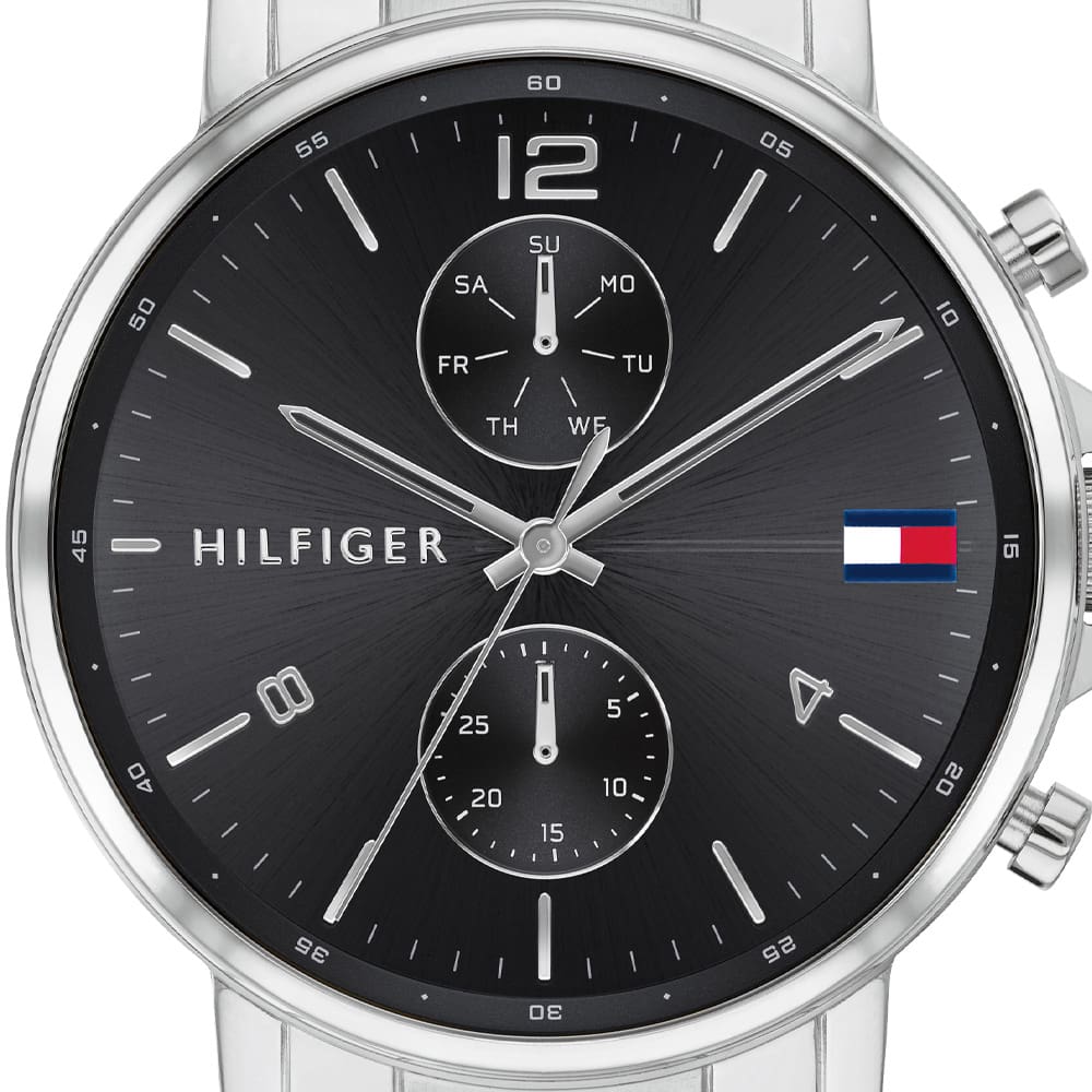 Tommy Hilfiger Daniel Black Dial Silver Steel Strap Watch for Men - 1710413 Buy Now By Tommy Hilfiger