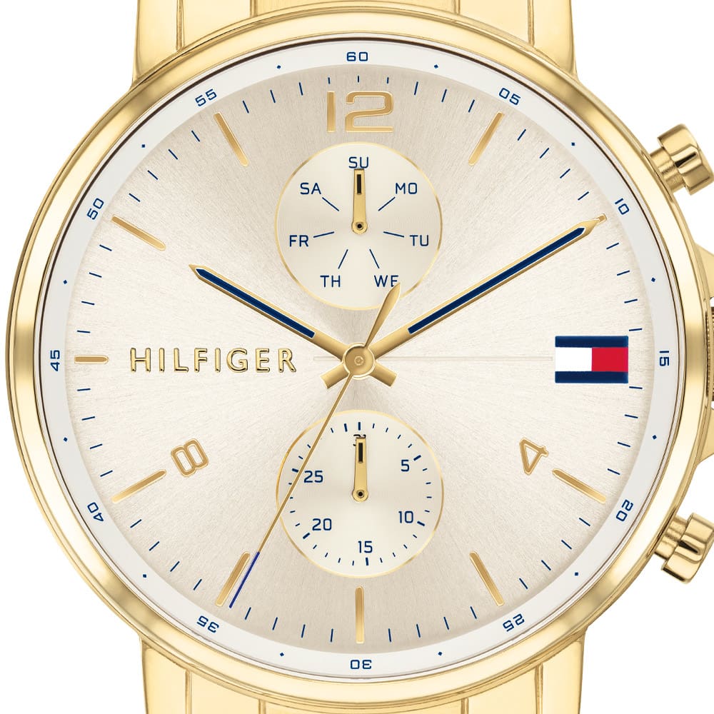 Tommy Hilfiger Daniel White Dial Gold Steel Strap Watch for Men - 1710415 Buy Now By Tommy Hilfiger
