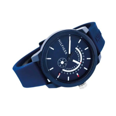 Tommy Hilfiger Denim Quartz Blue Dial Blue Rubber Strap Watch for Men - 1791482 Buy Now By Tommy Hilfiger