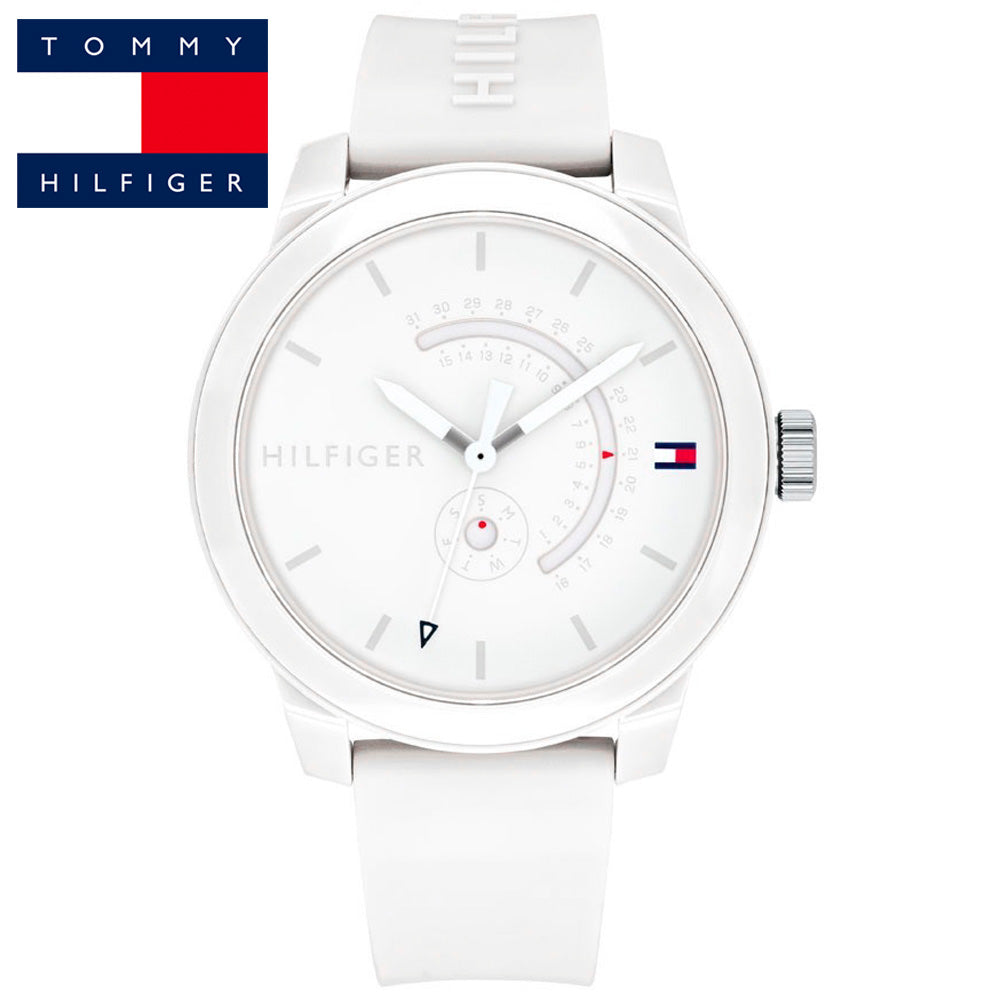 Tommy Hilfiger Denim Analog White Dial White Rubber Strap Watch for Men - 1791481 Buy Now By Tommy Hilfiger