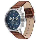Tommy Hilfiger Evan Chronograph Blue Dial Brown Leather Strap Watch for Men - 1710393 Buy Now By Tommy Hilfiger