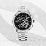 Tommy Hilfiger Henry Chronograph Black Dial Silver Steel Strap Watch For Men - 1710477 Buy Now By Tommy Hilfiger