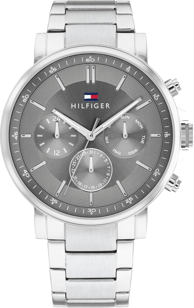 Tommy Hilfiger Tyson Chronograph Grey Dial Silver Steel Strap Watch For Men - 1710604 Buy Now By Tommy Hilfiger
