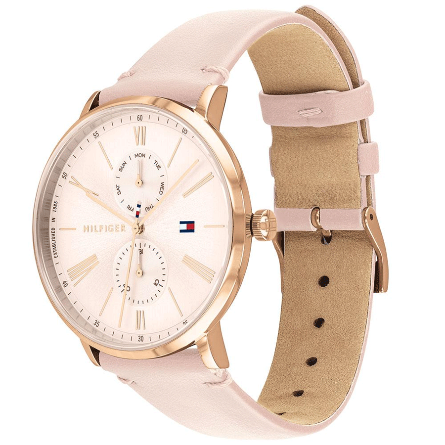 Tommy Hilfiger Jenna Analog Pink Dial Pink Leather Strap Watch for Women - 1782071 Buy Now By Tommy Hilfiger