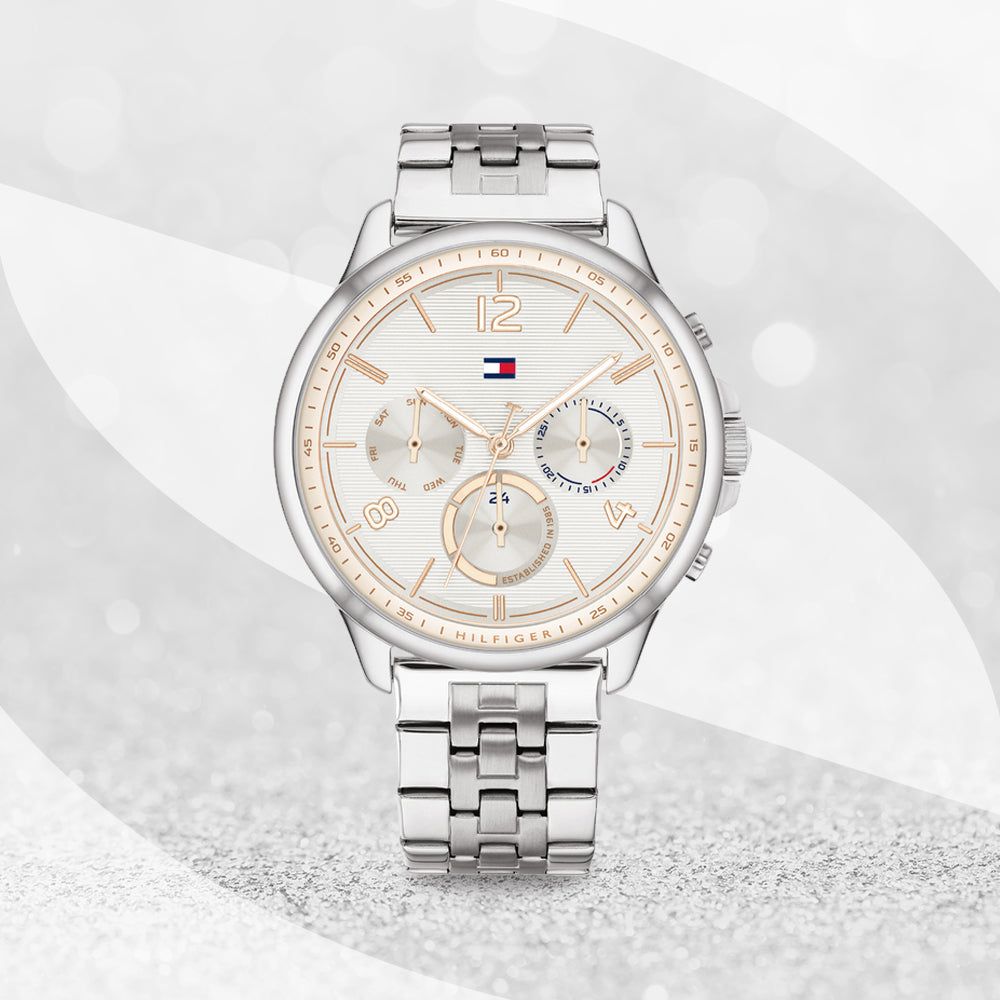 Tommy Hilfiger Harper Chronograph White Dial Silver Steel Strap Watch For Women - 1782222 Buy Now By Tommy Hilfiger