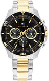 Tommy Hilfiger Jordon Chronograph Black Dial Two Tone Steel Strap Watch For Men - 1792095 Buy Now By Tommy Hilfiger