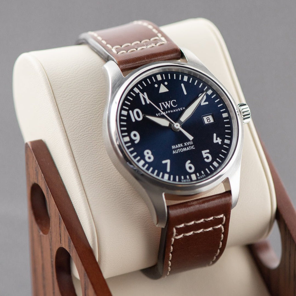 IWC Pilot's Mark XVIII Le Petit Prince Blue Dial Brown Leather Strap Watch for Men - IW327004 Buy Now By IWC