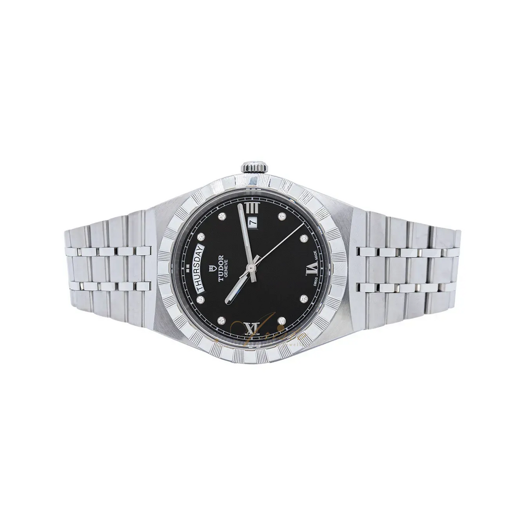 Tudor Royal Automatic Diamonds Black Dial Silver Steel Strap Watch for Men - M28600-0004 Buy Now By Tudor