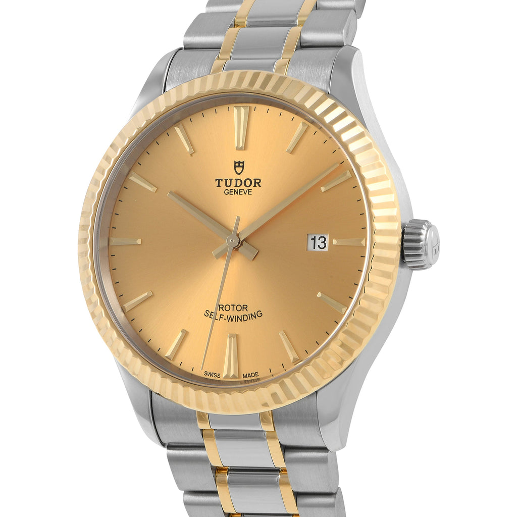 Tudor Style Automatic Gold Dial Two Tone Steel Strap Watch for Men - M12713-0001 Buy Now By Tudor