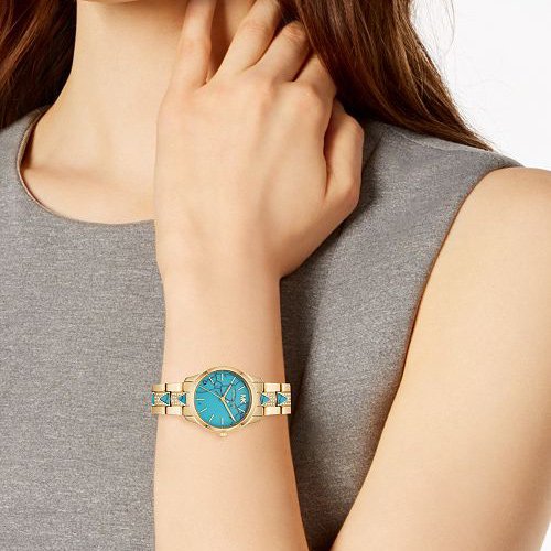 Michael Kors Petite Runway Mercer Blue Dial Gold Steel Strap Watch For Women - MK6673 Buy Now By Michael Kors