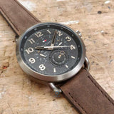 Tommy Hilfiger Briggs Chronograph Black Dial Brown Leather Strap Watch for Men - 1791425 Buy Now By Tommy Hilfiger