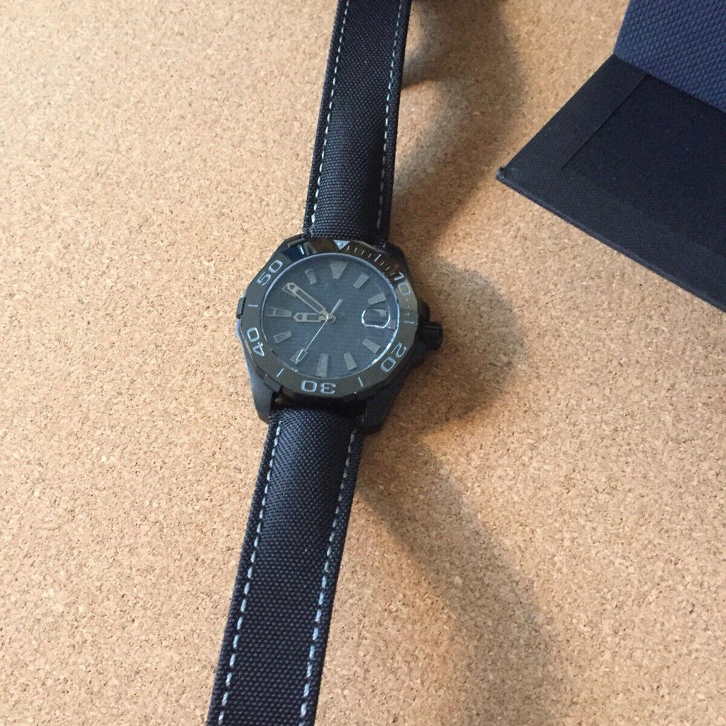 Tag Heuer Aquaracer 300 Swiss Limited Edition Black Dial Black Nylon Strap Watch for Men - WAY218B.FC6364 Buy Now By Tag Heuer
