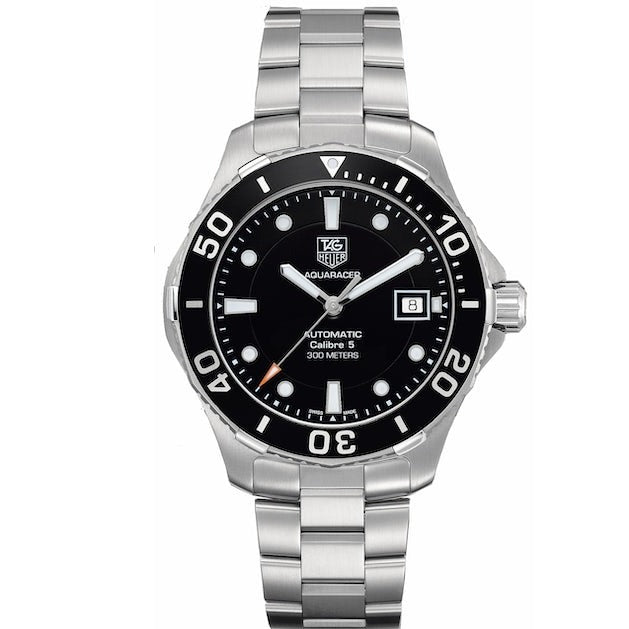 Tag Heuer Aquaracer Automatic Caliber 5 Black Dial Silver Steel Strap Watch for Men - WAN2110.BA0822 Buy Now By Tag Heuer