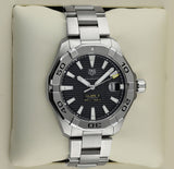 Tag Heuer Aquaracer Automatic Black Dial Silver Steel Strap Watch for Men - WAY2010.BA0927
