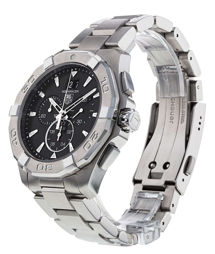 Tag Heuer Aquaracer Chronograph Black Dial Silver Steel Strap Watch for Men - CAY1110.BA0927 Buy Now By Tag Heuer