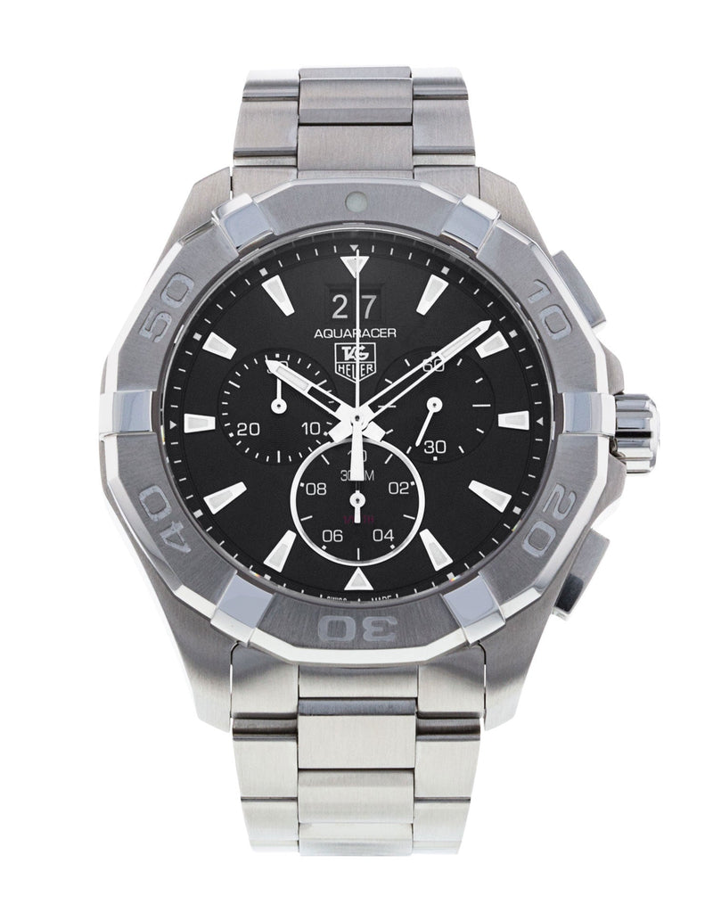 Tag Heuer Aquaracer Chronograph Black Dial Silver Steel Strap Watch for Men - CAY1110.BA0927 Buy Now By Tag Heuer