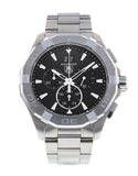 Tag Heuer Aquaracer Chronograph Black Dial Silver Steel Strap Watch for Men - CAY1110.BA0927 Buy Now By Tag Heuer