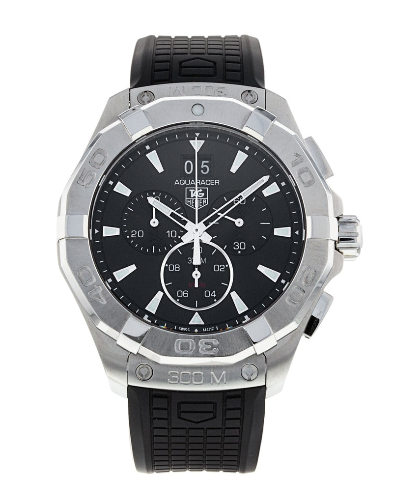 Tag Heuer Aquaracer Chronograph Black Dial Black Rubber Strap Watch for Men - CAY1110.FT6041 Buy Now By Tag Heuer