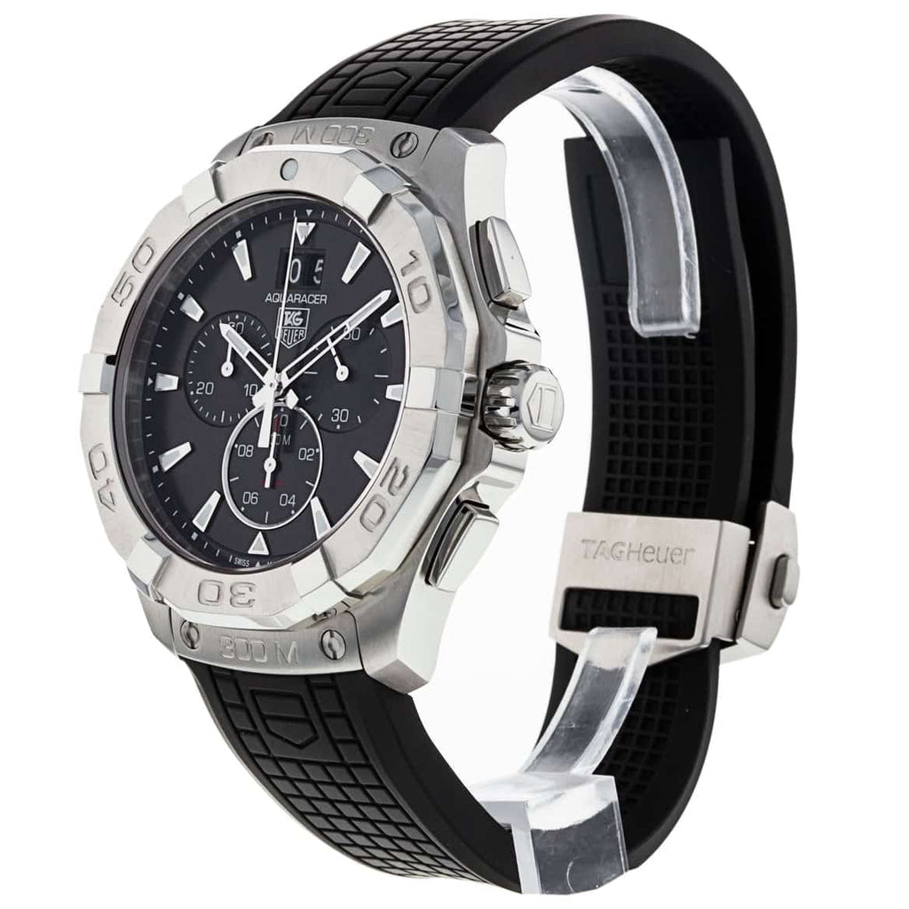 Tag Heuer Aquaracer Chronograph Black Dial Black Rubber Strap Watch for Men - CAY1110.FT6041 Buy Now By Tag Heuer