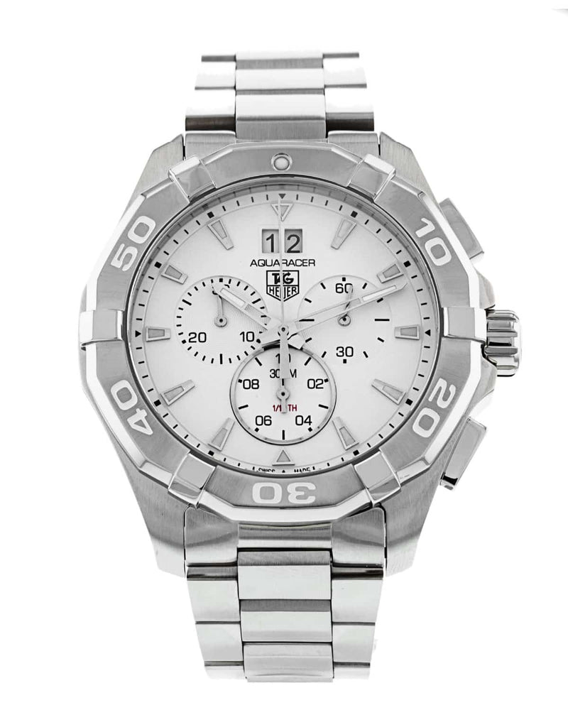 Tag Heuer Aquaracer White Dial Silver Steel Strap Watch for Men - CAY1111.BA0927 Buy Now By Tag Heuer