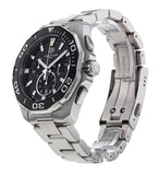 Tag Heuer Aquaracer Quartz Chronograph Black Dial Silver Steel Strap Watch for Men - CAY111A.BA0927 Buy Now By Tag Heuer