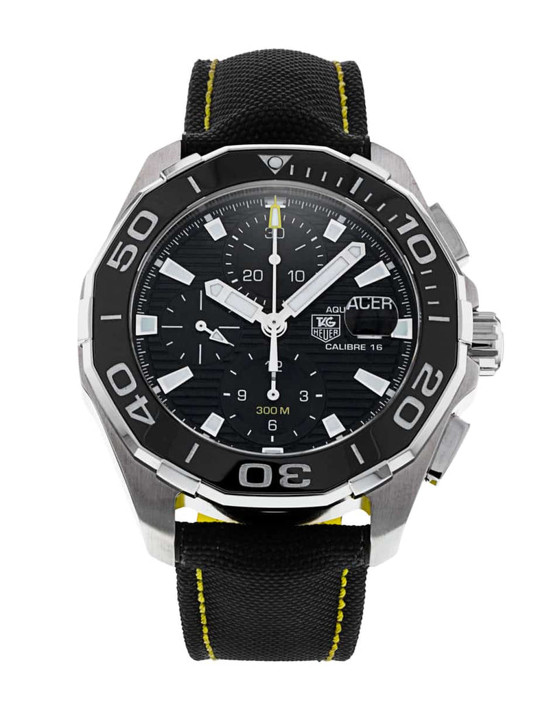 Tag Heuer Aquaracer Automatic Chronograph Black Dial Black Nylon Strap Watch for Men - CAY211A.FC6361 Buy Now By Tag Heuer