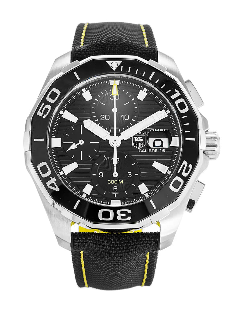 Tag Heuer Aquaracer Automatic Chronograph Black Dial Black Nylon Strap Watch for Men - CAY211A.FC6361 Buy Now By Tag Heuer