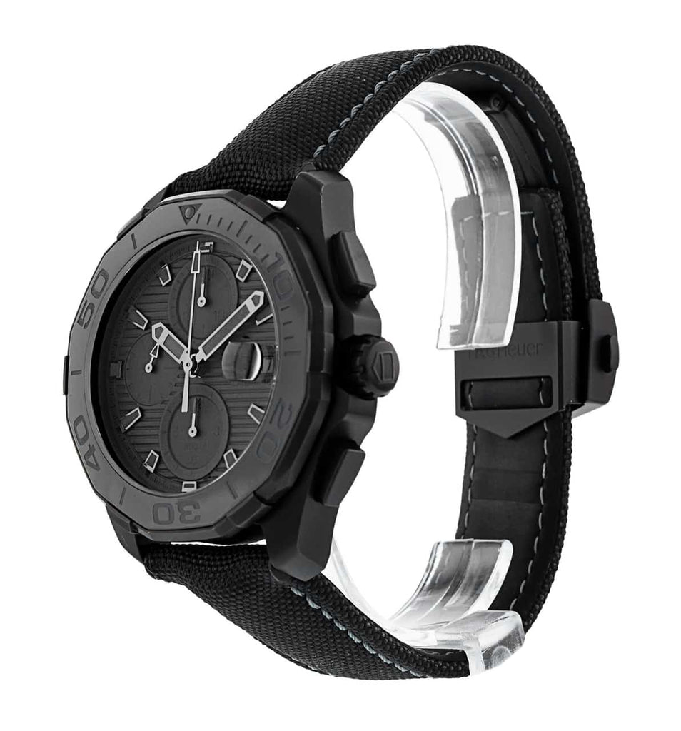 Tag Heuer Aquaracer Automatic Chronograph Special Edition Titanium Grey Dial Black Leather Strap Watch for Men - CAY218B.FC6370 Buy Now By Tag Heuer