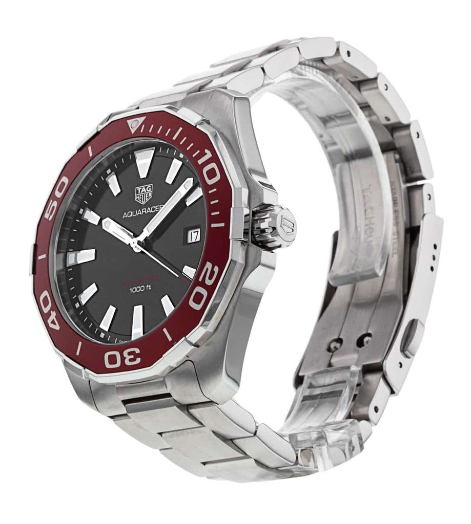 Tag Heuer Aquaracer Black Dial Silver Steel Strap Watch for Men - WAY101B.BA0746 Buy Now By Tag Heuer