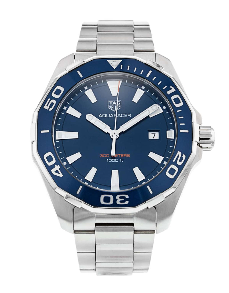 Tag Heuer Aquaracer Blue Dial Silver Steel Strap Watch for Men - WAY101C.BA0746 Buy Now By Tag Heuer
