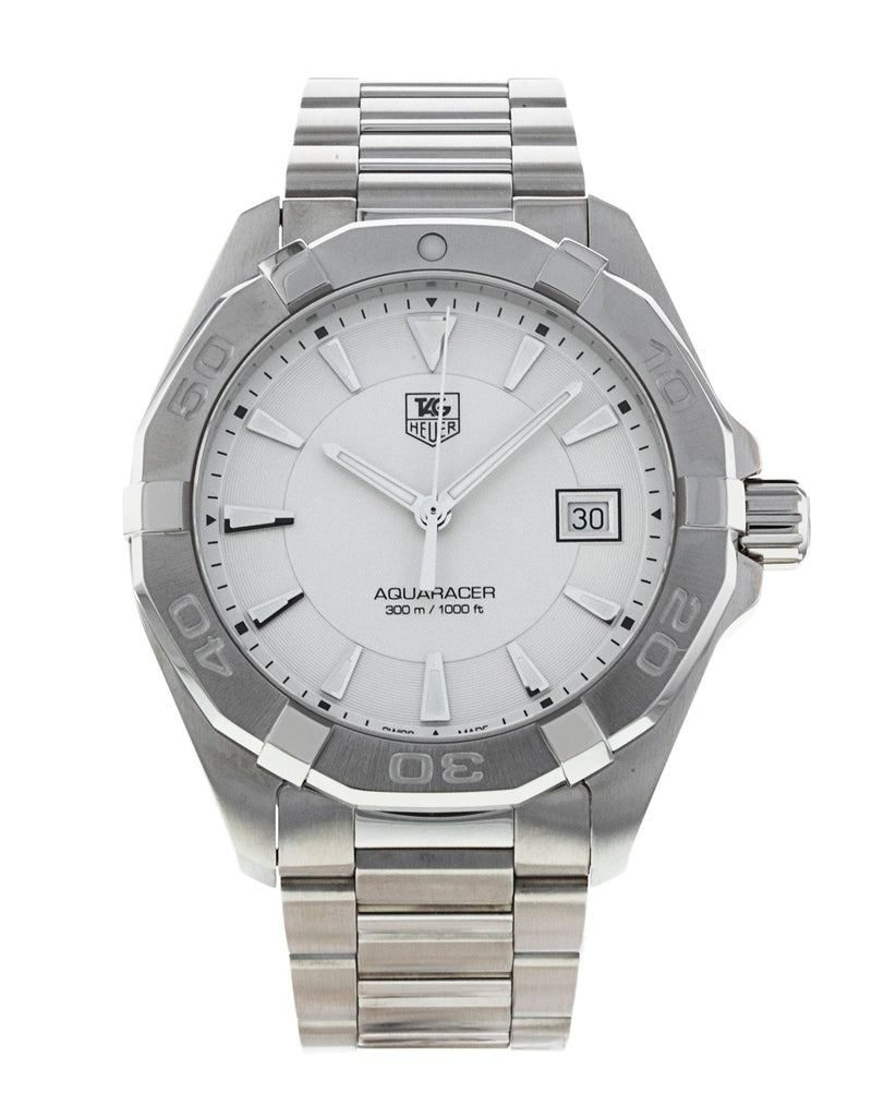 Tag Heuer Aquaracer Quartz White Dial Silver Steel Strap Watch for Men - WAY1111.BA0928 Buy Now By Tag Heuer