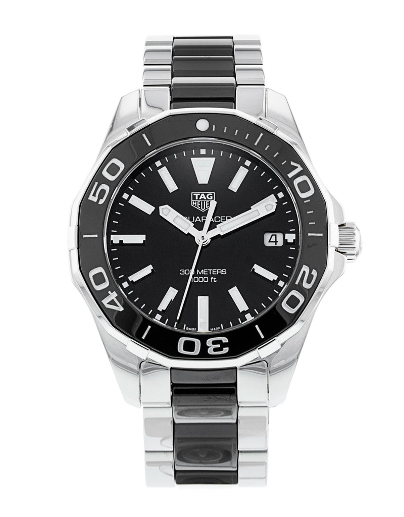 Tag Heuer Aquaracer Quartz Black Dial Two Tone Steel Strap Watch for Men - WAY131A.BA0913 Buy Now By Tag Heuer