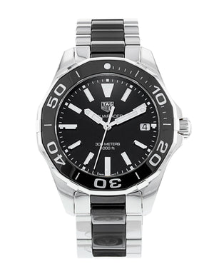Tag Heuer Aquaracer Quartz Black Dial Two Tone Steel Strap Watch for Men - WAY131A.BA0913 Buy Now By Tag Heuer