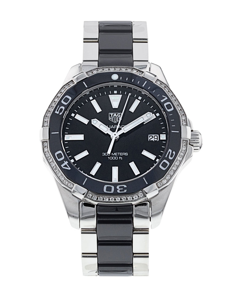 Tag Heuer Aquaracer Quartz Diamonds Black Dial Two Tone Steel Strap Watch for Women - WAY131G.BA0913 Buy Now By Tag Heuer