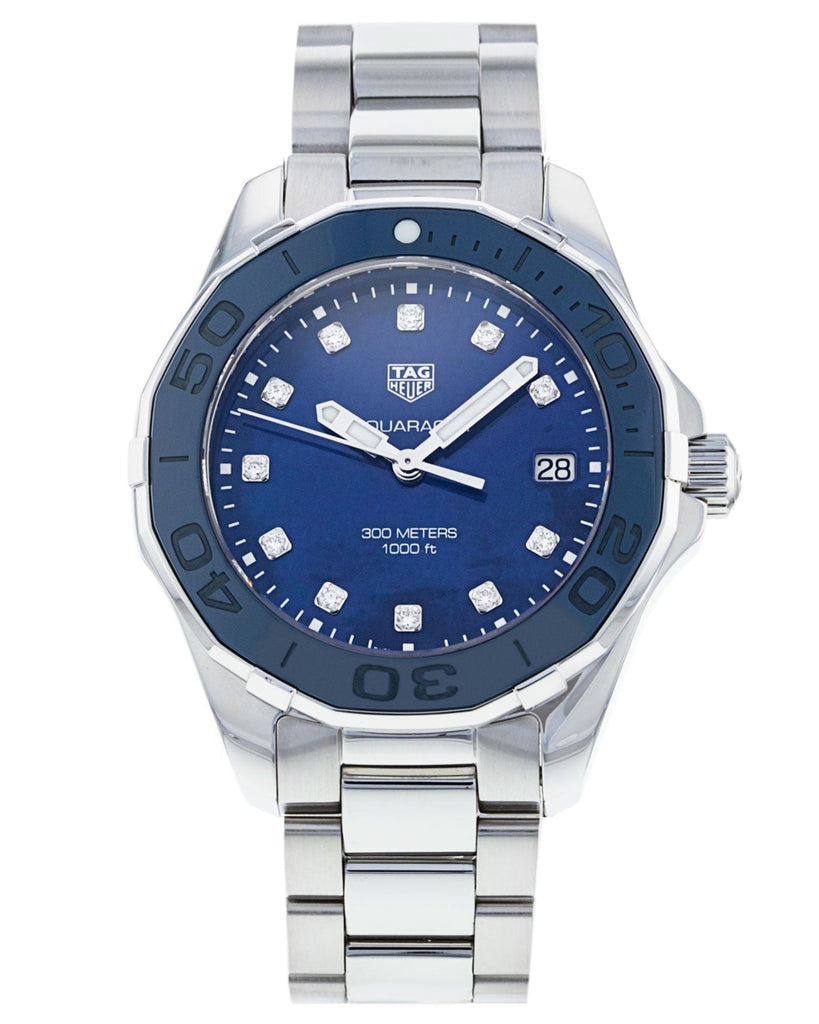 Tag Heuer Aquaracer Diamonds Blue Dial Silver Steel Strap Watch for Women - WAY131L.BA0748 Buy Now By Tag Heuer