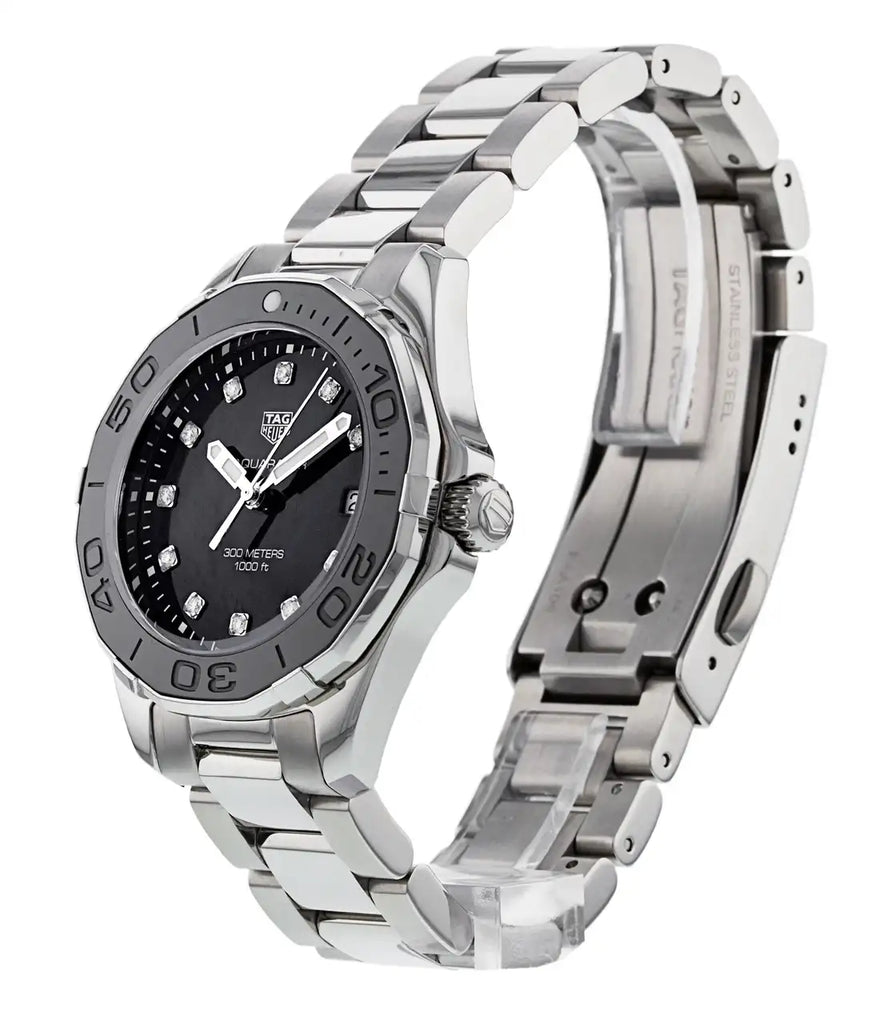 Tag Heuer Aquaracer Quartz Black Dial Silver Steel Strap Watch for Women - WAY131M.BA0748 Buy Now By Tag Heuer