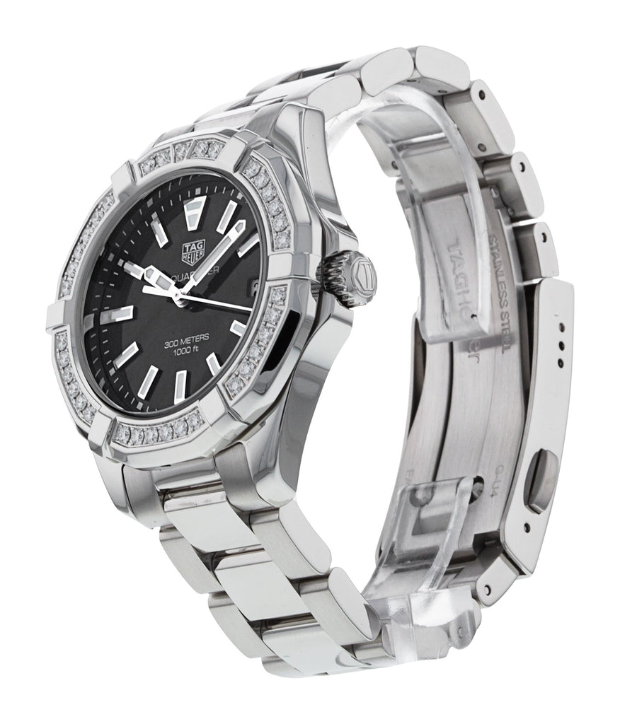 Tag Heuer Aquaracer Quartz Diamonds Black Dial Silver Steel Strap Watch for Women - WAY131P.BA0748 Buy Now By Tag Heuer