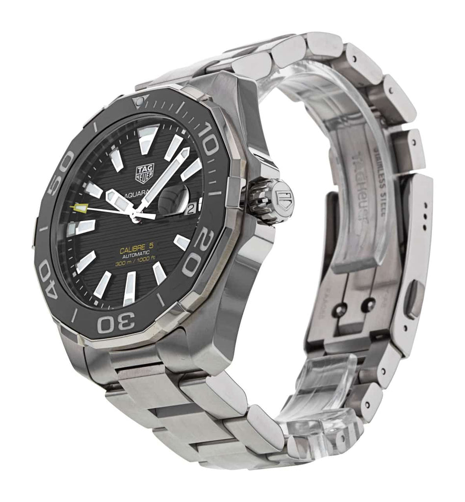 Tag Heuer Aquaracer Black Dial Silver Steel Strap Strap Watch for Men - WAY201A.BA0927 Buy Now By Tag Heuer