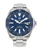 Tag Heuer Aquaracer Calibre 5 Blue Dial Silver Steel Strap Watch for Men - WAY201B.BA0927 Buy Now By Tag Heuer