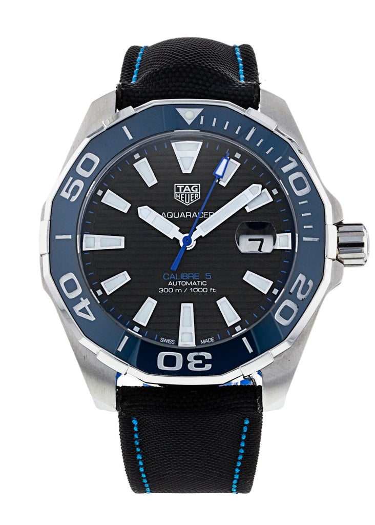 Tag Heuer Aquaracer Calibre 5 Automatic Black Dial Black Nylon Strap Watch for Men - WAY201C.FC6395 Buy Now By Tag Heuer