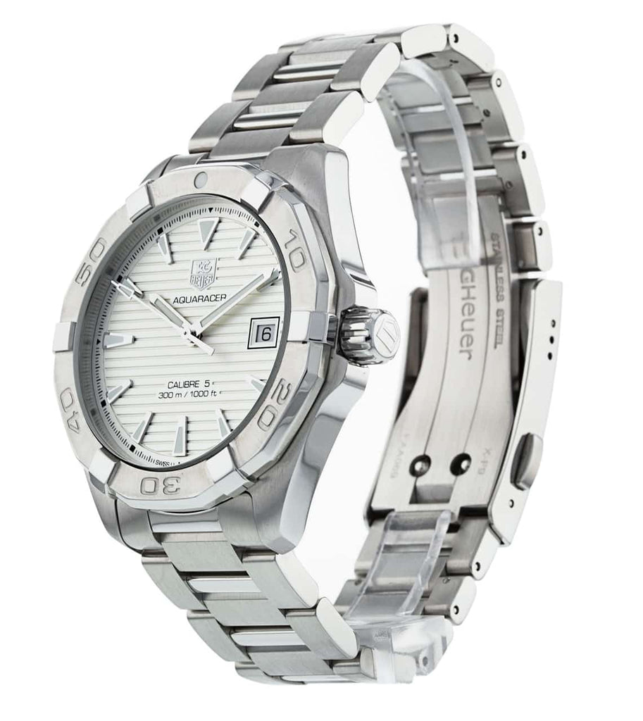 Tag Heuer Aquaracer Automatic White Dial Silver Steel Strap Watch for Men - WAY2111.BA0928 Buy Now By Tag Heuer