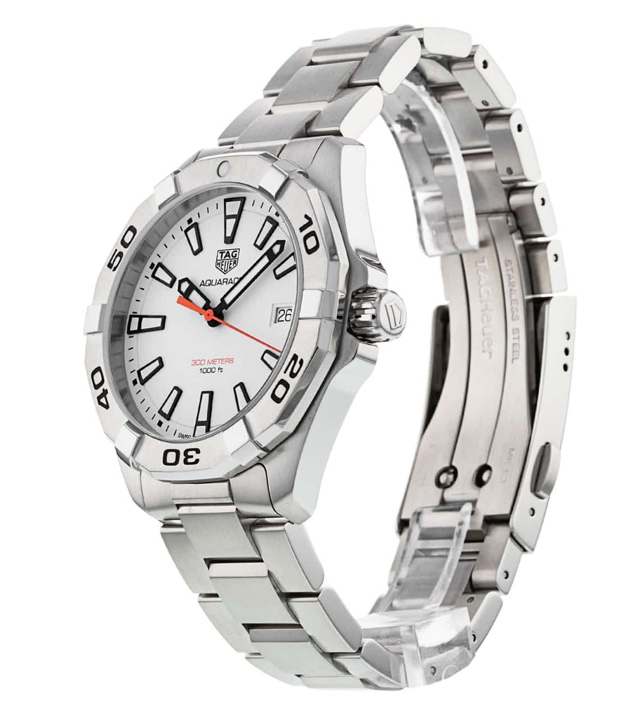 Tag Heuer Aquaracer Quartz White Dial Silver Steel Strap Watch for Men - WBD1111.BA0928 Buy Now By Tag Heuer